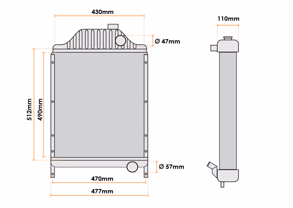 Radiateur IHC fin 268,88,485-885 & XL 595-995 84673C6 | David Brown