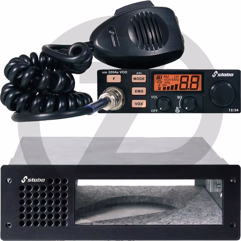 Radio CB xm 3004e VOX 12/24 V - Radio CB européenne multi-normes VOX, support d'insertion inclus