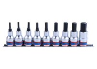 Rail de douilles 1/2" 6 pans - 9 pièces