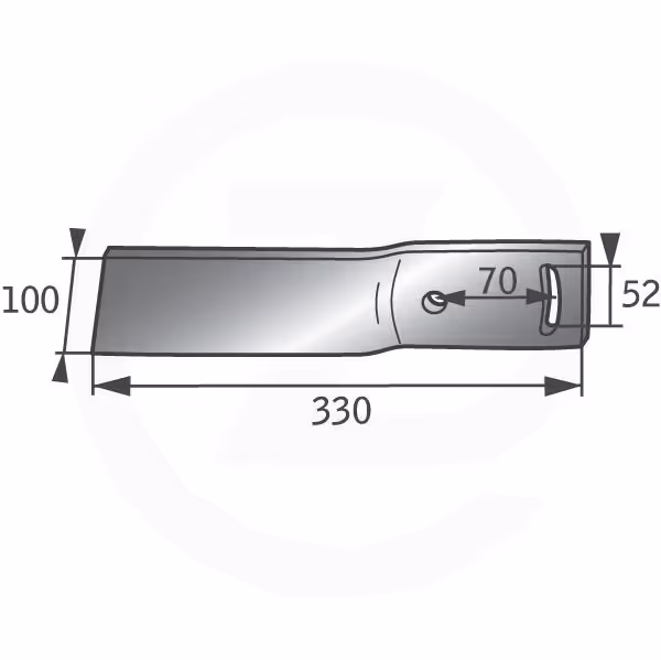 Rallonge de versoir Droite - 330 x 100 mm  - 400178D - Naud