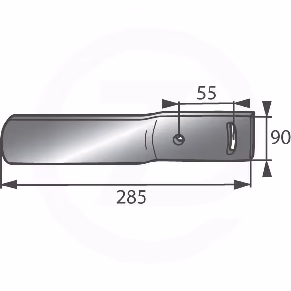 Rallonge de versoir Droite - 285 x 90 mm - 010202 - Goizin
