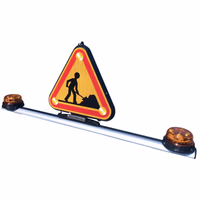 Rampe de toit 1.55 m avec 2 gyrophares LED et triangle triflash H500 mm Classe 2