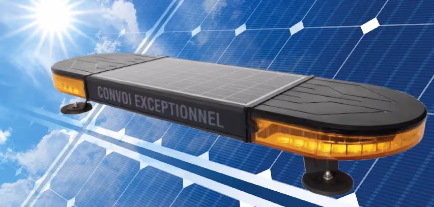 Rampe de signalisation magnétique LED solaire sans fil rechargeable Techni-power
