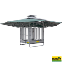 Ratelier bioclimatique équin avec passage de tête sécurisé