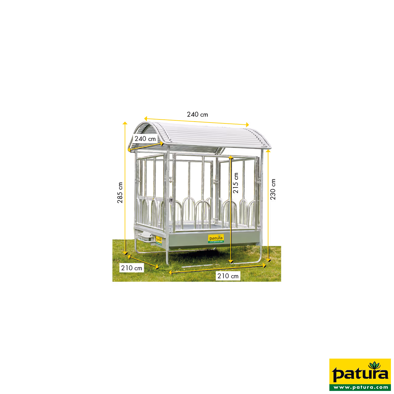 Ratelier carré "Pro" a arceaux et toit    2,00 x 2,05 m