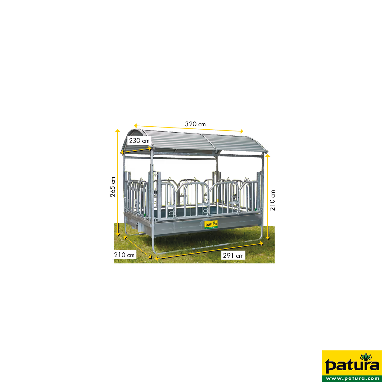 Ratelier rectangulaire avec cornadis suédois, 3,00 x 2,00 m