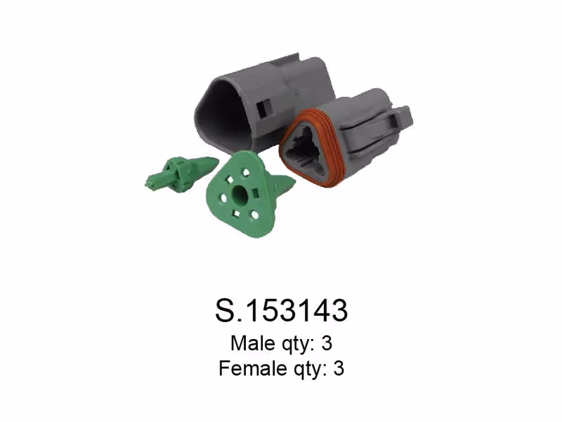 Recharges connecteurs Deutsch 3 Pôle 3 x Mâle, 3 x Femelle (par sac)