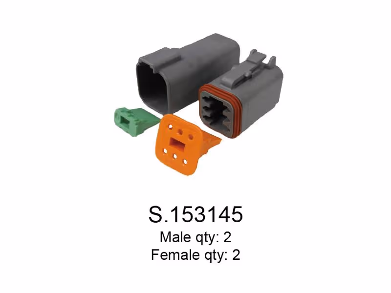 Recharges connecteurs Deutsch 6 Pôle 2 x Mâle, 2 x Femelle (par sac) - adaptable sur tracteurs John-Deere