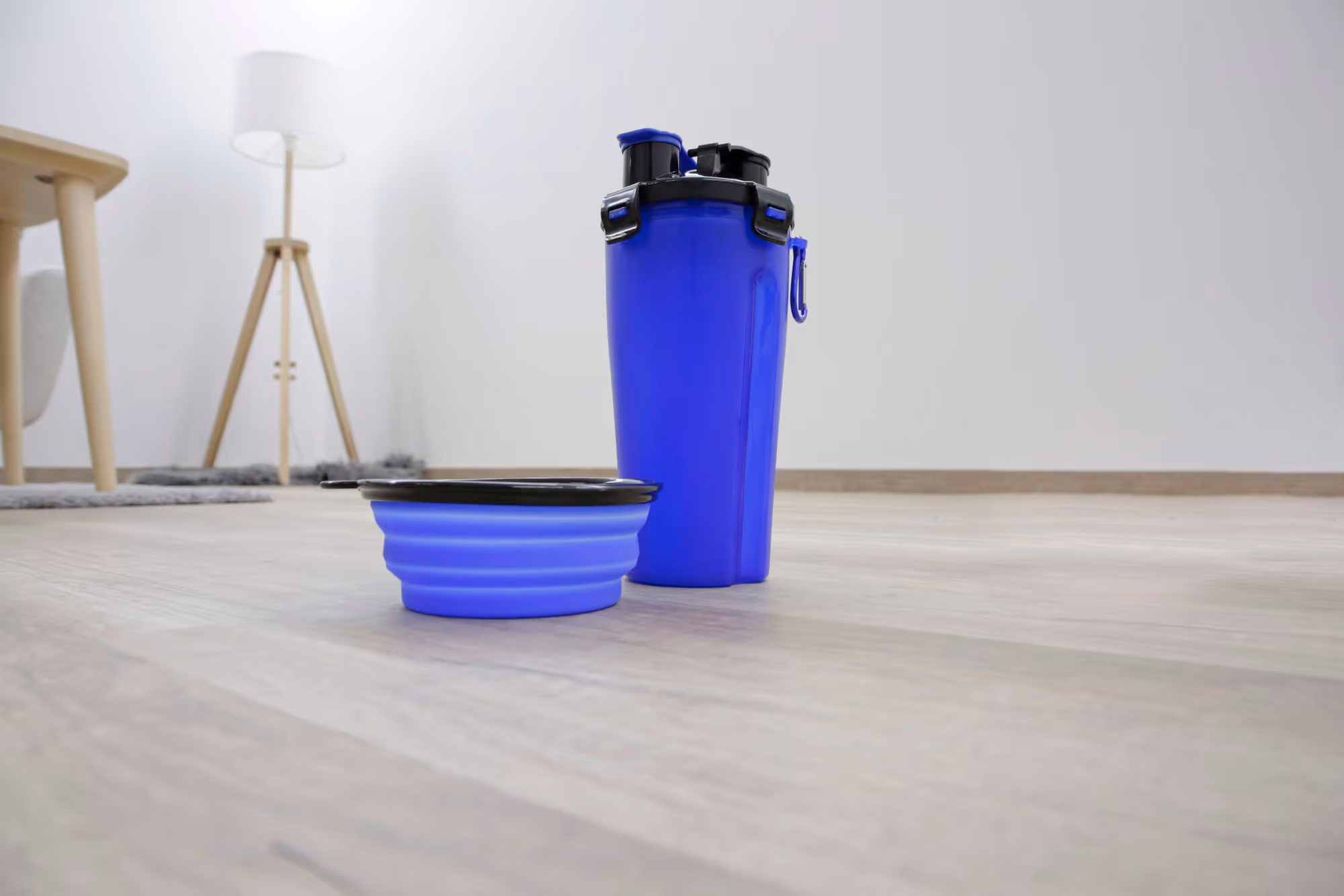 Récipient pour aliments et eau bleu/noir, 2x350ml