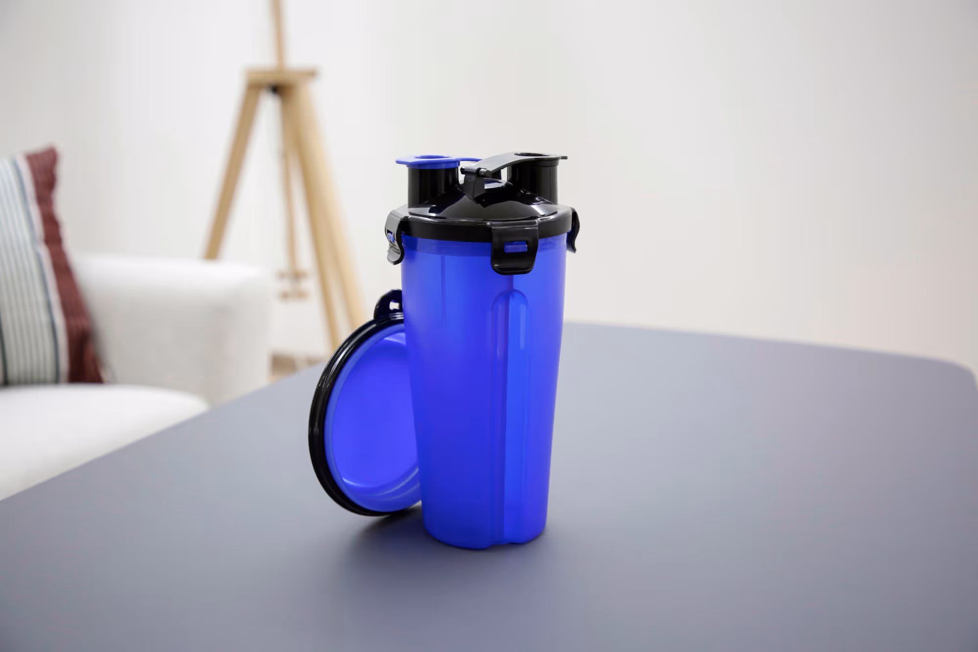 Récipient pour aliments et eau bleu/noir, 2x350ml