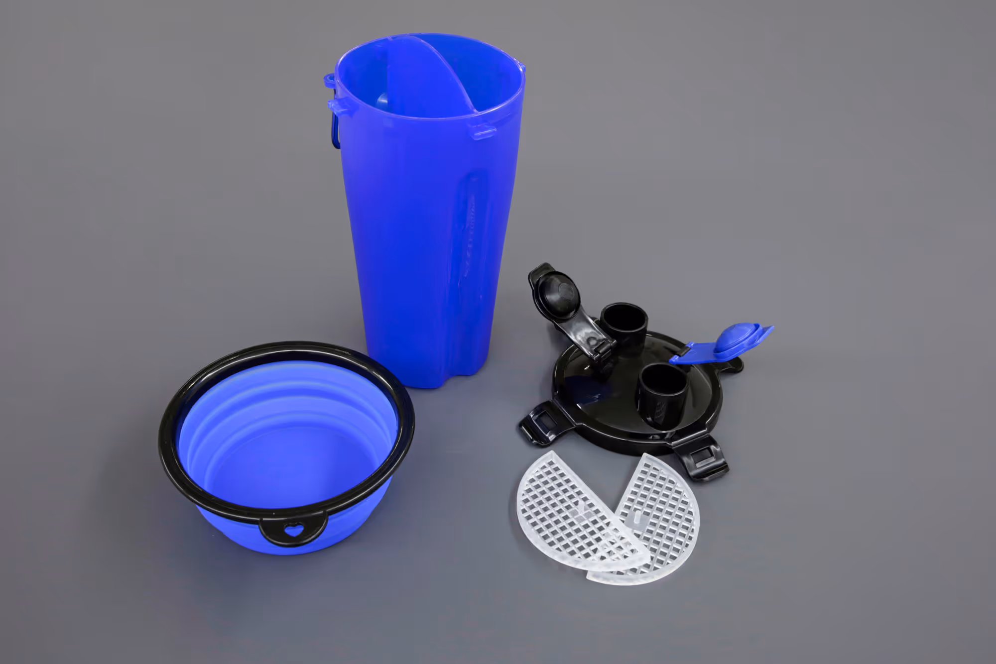Récipient pour aliments et eau bleu/noir, 2x350ml