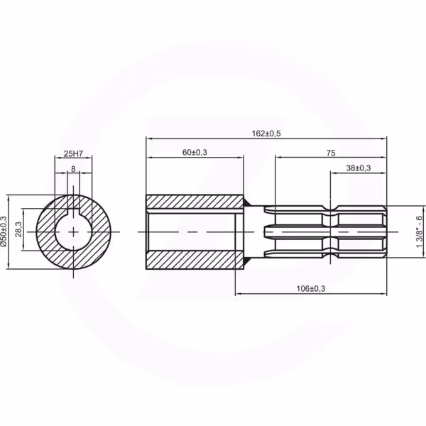Réducteur Ø25+Cale 1.3/8-6