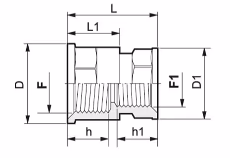 Réduction filetée femelle-femelle 1/2"x3/8" Arag 2352021