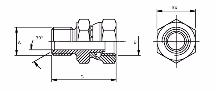 Réduction mâle x femelle 1/2'' BSP x M24x1.5