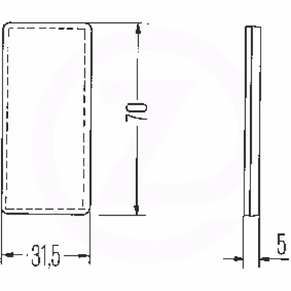 Réflecteur Autoadhésif 70x31x5 mm Hella 8RA004412021