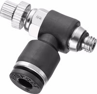 Regleur debit male cylind.a molette bidirectionnel 6mm m5