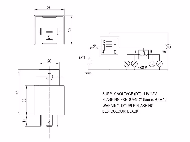 Relais 12V Correspond à: 30110056