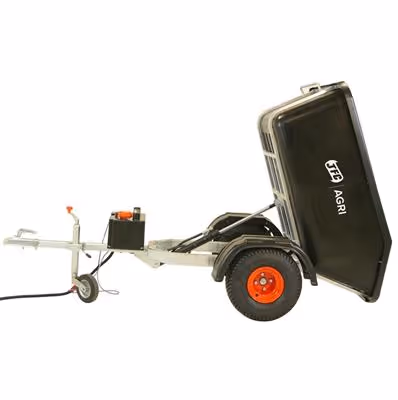 Remorque Basculante 500 L avec Vérin Hydraulique Noire