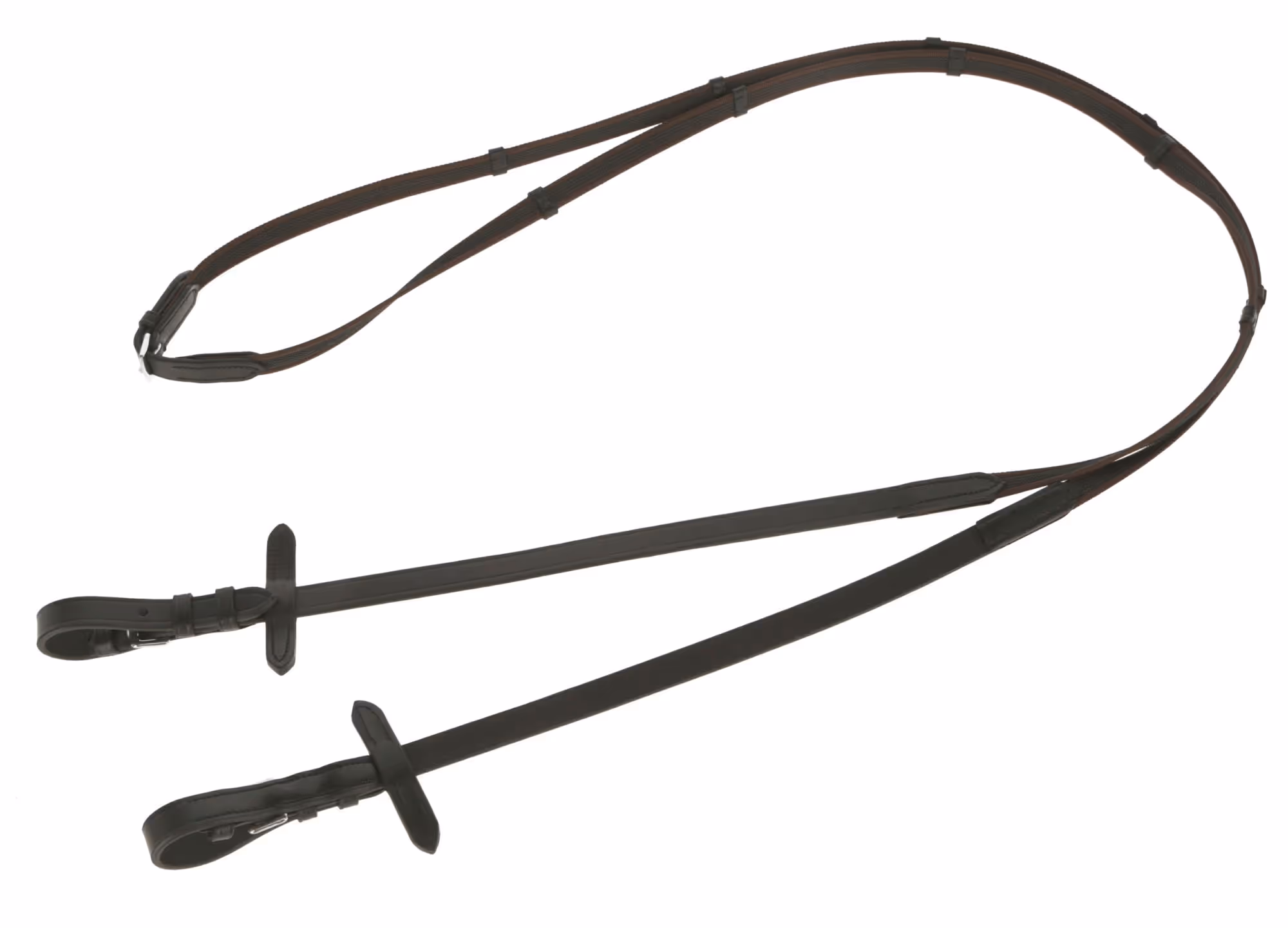 Rênes anti-dérapants noires/brunes, 15mm
