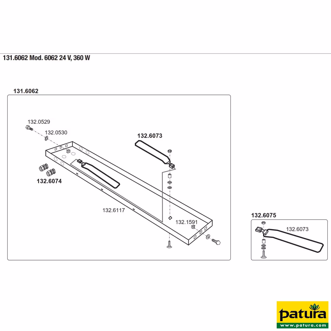 Résistance Mod. 6062, 24V / 360 W pour abreuvoirs à partir de 2 m