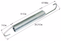 Ressort de rappel pédale de frein. 203mm. Ford New Holland 81870326 adaptable