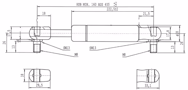 Ressort pneumatique L405-700N