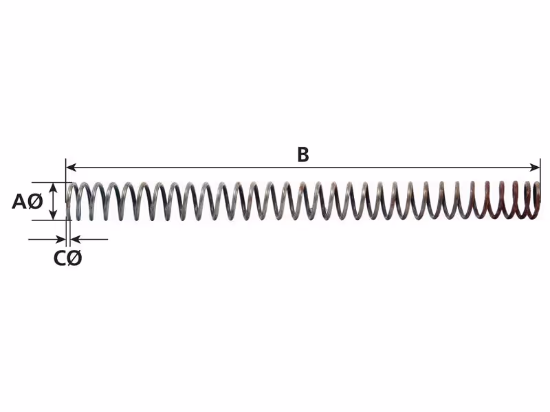 Ressorts de compression, Ø ressort19mm, Ø câble2.64mm, Longueur: 150mm. - Vendu par 5
