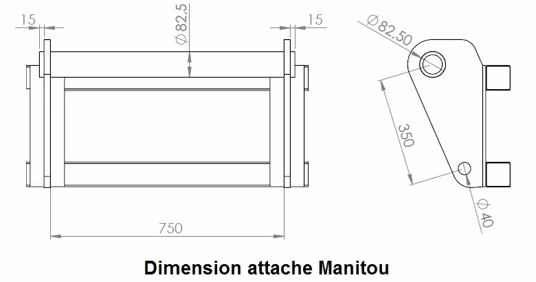 Retourneur de palox attelage Manitou