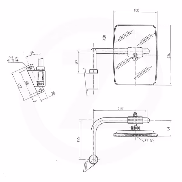 Retroviseur complet SMAT NORD droit Origine