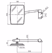 Retroviseur tracteur Knipex droit complet Adaptable