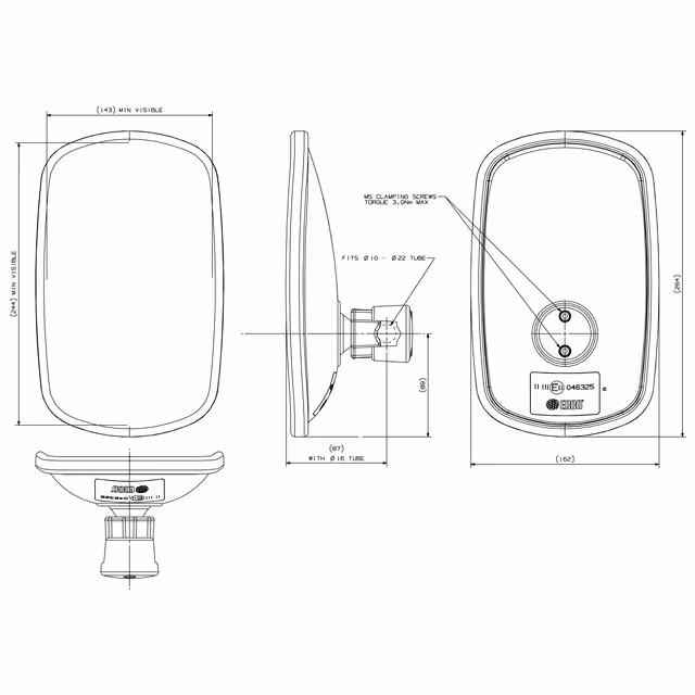 RETROVISEUR REVERSIBLE 244X143MM