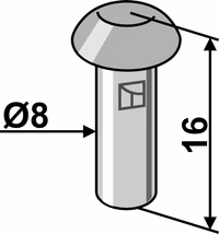 Rivet à tête ronde Ø8x16