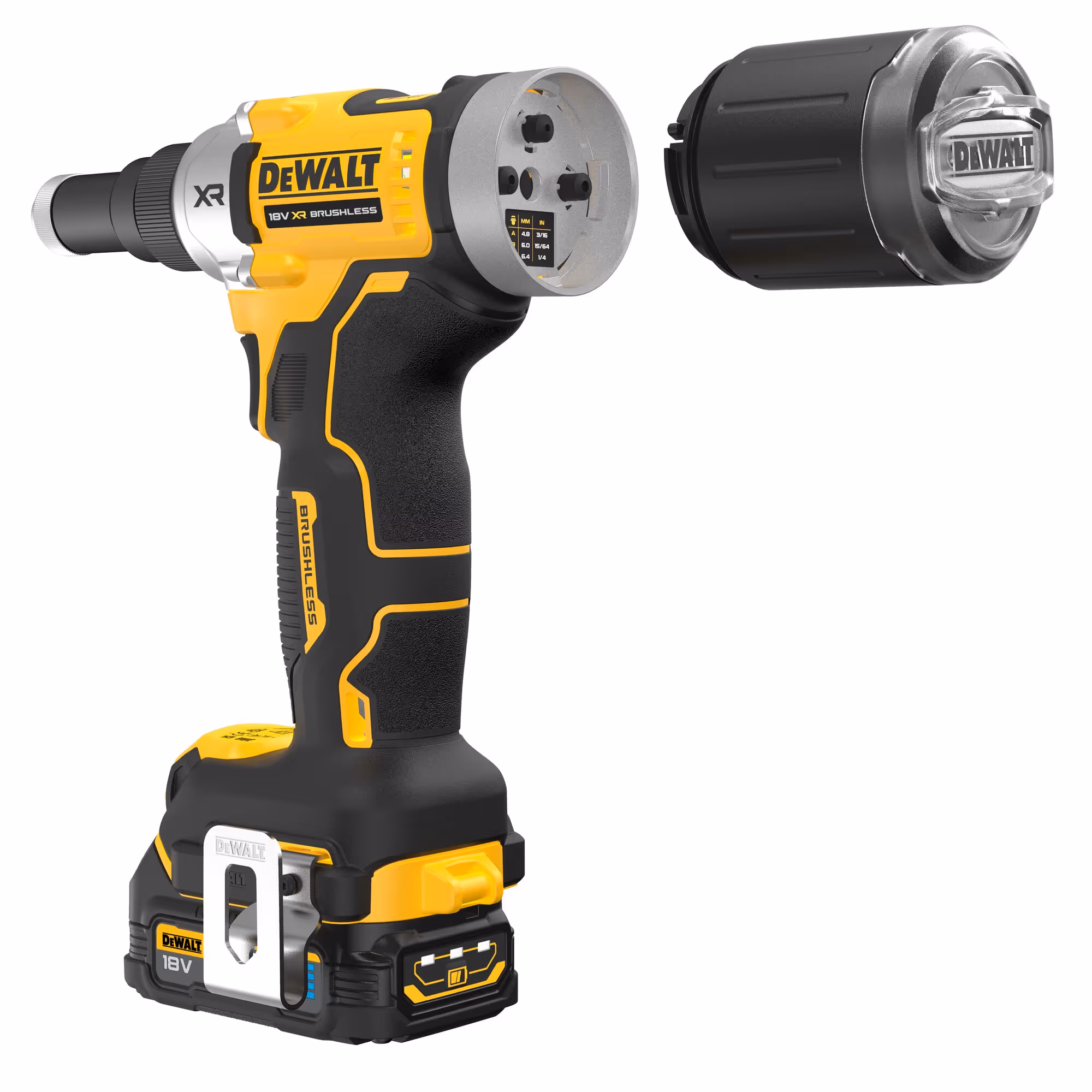 Riveteuse XR 18V 1.7Ah Li-Ion Brushless 6.4 mm - POWERSTACK renforcée