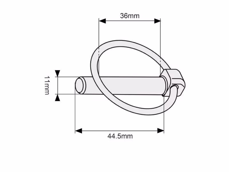 Rond Goupille clip avec chaîne et crochet, Ø axe11mm