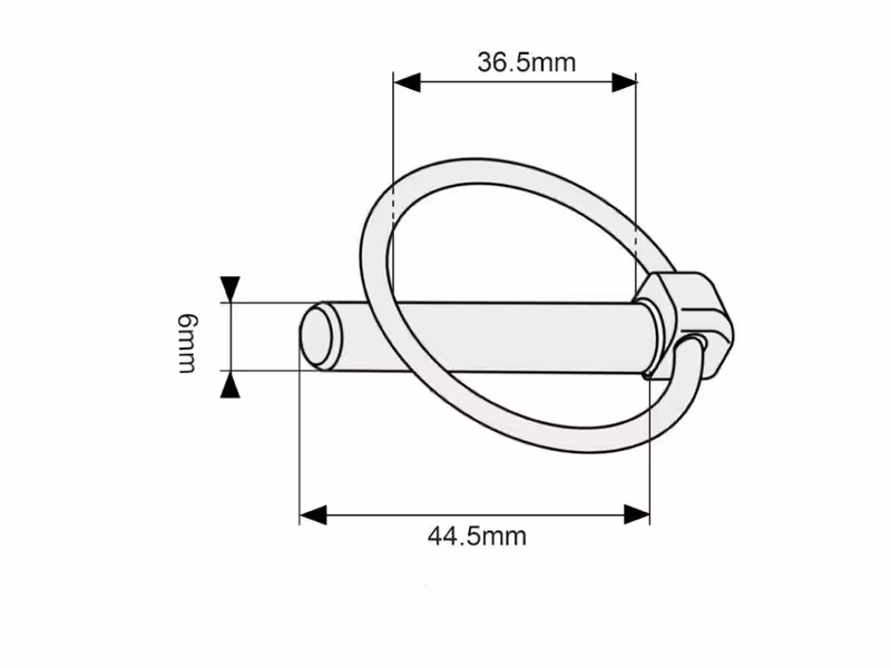 Rond Goupille clip avec chaîne et crochet, Ø axe6mm