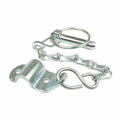 Rond Goupille clip avec chaîne et patte de fixation, Ø axe11mm - adaptable sur tracteurs Massey Ferguson - ref 195646M91