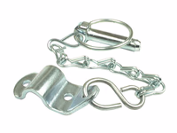 Rond Goupille clip avec chaîne et patte de fixation, Ø axe11mm - adaptable sur tracteurs Massey Ferguson - ref 195646M91