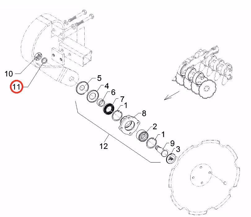 Rondelle d'appui Ø25x35x2 mm - 3052230 | Lemken