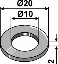 Rondelle en aluminium Ø20x2xØ10