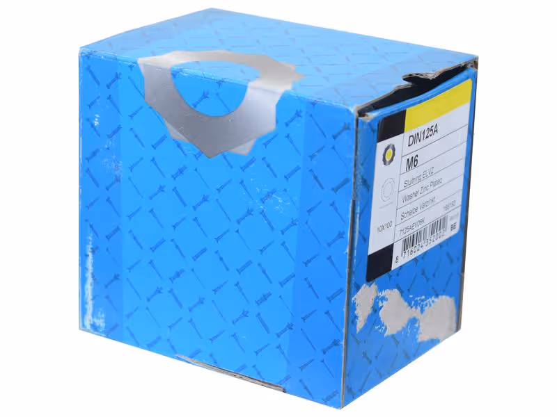 Rondelle, Ø int.: 6mm, Ø ext.: 12mm, Épaisseur: 1.6mm (DIN or Standard No. DIN 125) - Vendu par 200