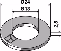 Rondelle Ø24x2,5xØ13
