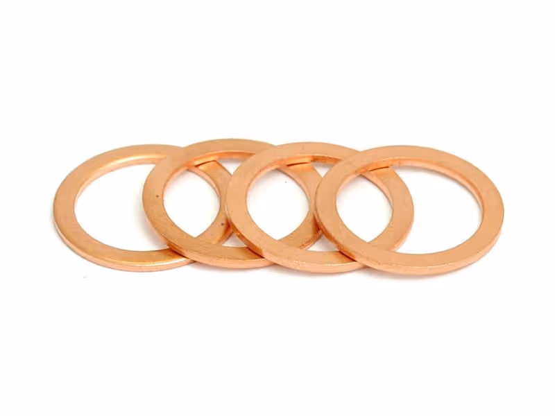 Rondelles cuivre, Ø int.: 13 x Ø ext.: 18 x Épaisseur: 1.5mm - Vendu par 10