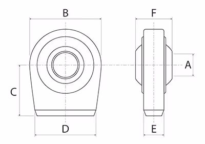 Rotule attelage à souder à queue plate adaptable Cat.1 22.1 mm