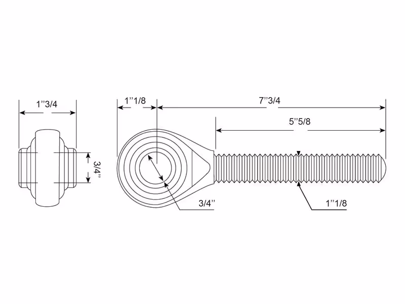 Rotule à visser - 1-1/8 UNC - Cat.1 (Ø19mm)