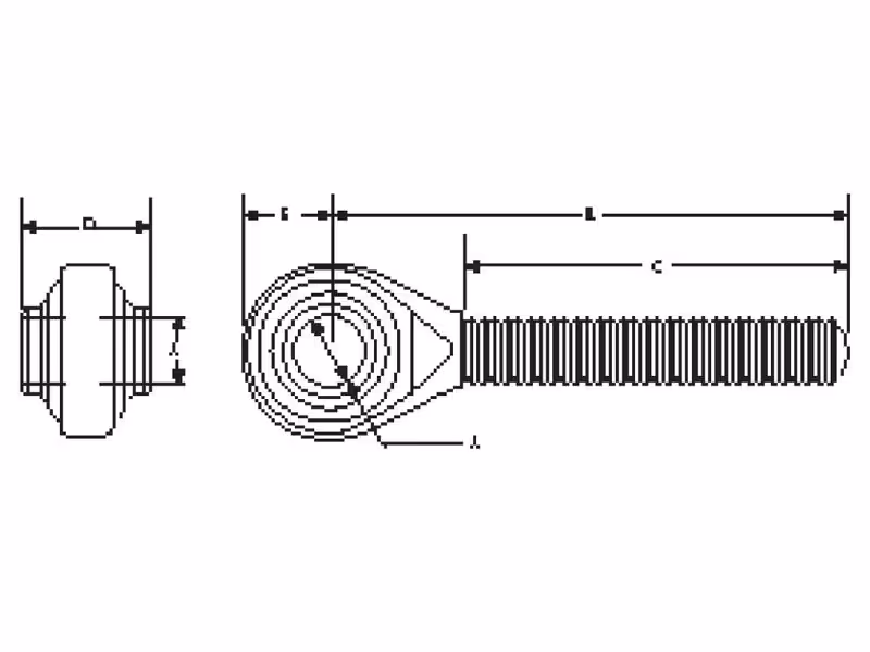 Rotule à visser - 1-1/8 UNC - Cat.1 (Ø19mm)