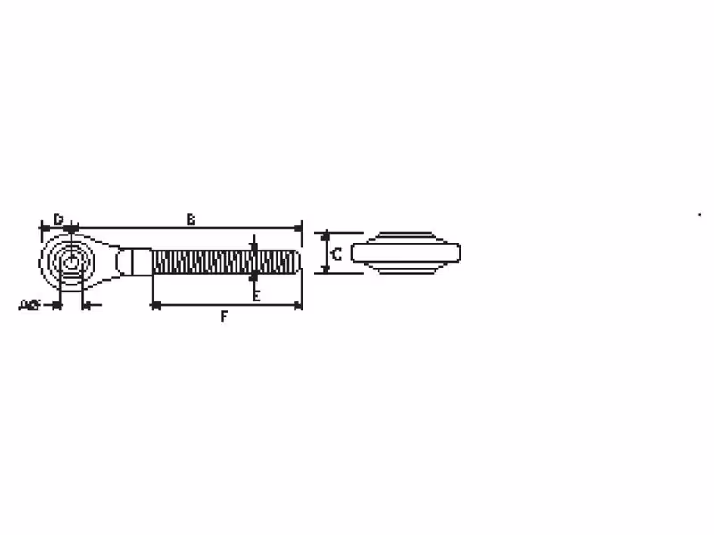 Rotule à visser - 1-1/8 UNC - Cat.2 (Ø25mm)