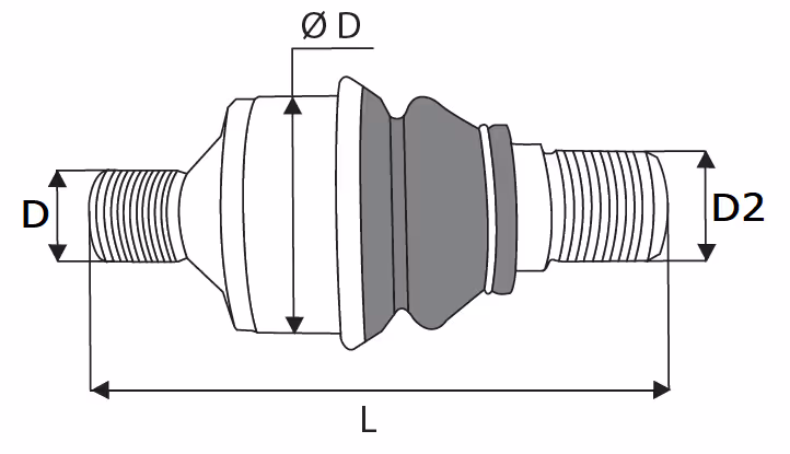 Rotule axiale Carraro M27x1.5 D L127 mm 144624 