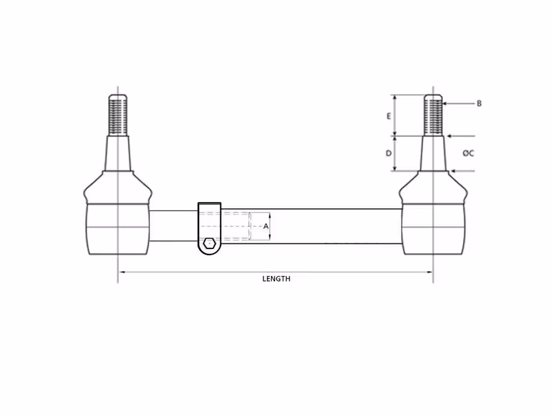 Rotule biellette direction complète , Longueur: 312mm - adaptable sur tracteurs John-Deere - ref AL115668