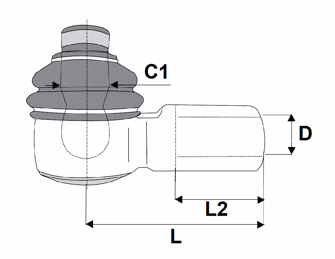 Rotule de direction Case IH M20x1.5 D L70 mm 3141532R93