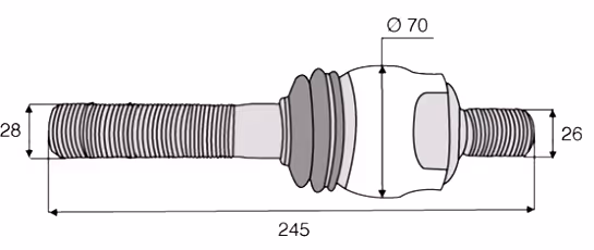 Rotule de direction Claas M26x1.5 D L245 mm 6005026195